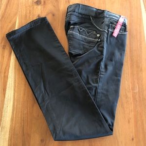 DT Jeans By Daniela Tobler Black Coated Low Rise Straight Leg‎  Sz 28 - NWT